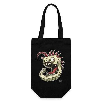 Ein starker, seltsamer Monster-Wurm - Geschenkbeutel für Flaschen - Schwarz - Vorne