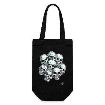 A pile of laughing skull skull - Gift Bag for Bottles - black - Front