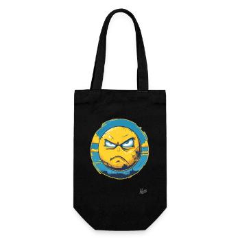 Gelbe und Blaue Wütende Ukrainische Sonne - Geschenkbeutel für Flaschen - Schwarz - Vorne