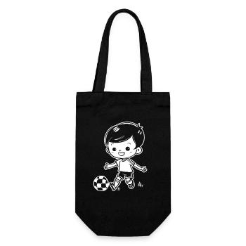 Dessin de garçon de football - Sac à bouteille - noir - Devant
