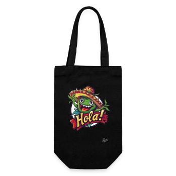 Happy plant with sombrero: ¡Hola! - Gift Bag for Bottles - black - Front