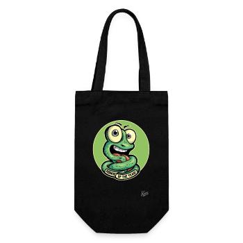 Recrue drôle de l’année : Cartoon Worm - Sac à bouteille - noir - Devant