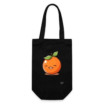 Happy, Cute, Smile, Orange Fruit - Gift Bag for Bottles - black - Front