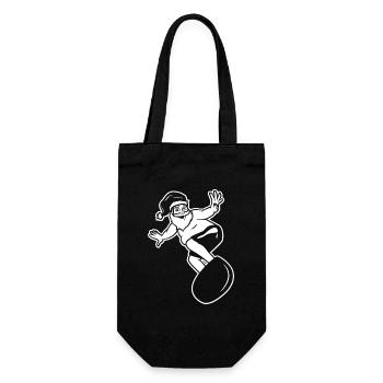 Surfer Santa Claus - Gift Bag for Bottles - black - Front