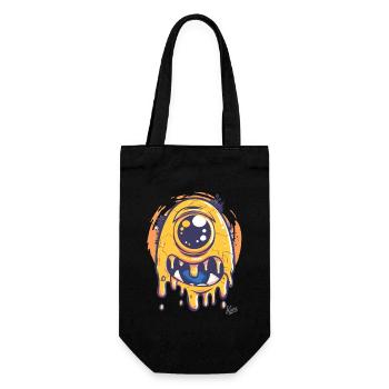 Funny One-Eyed Cyclops: Cute Monster - Gift Bag for Bottles - black - Front