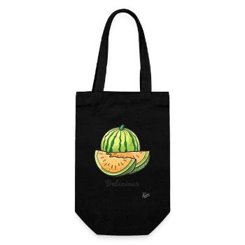 Leckere Melonen Früchte - Geschenkbeutel für Flaschen - Schwarz - Vorne