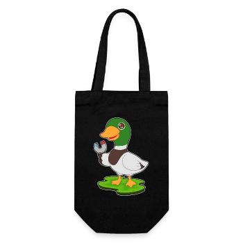 Ente Magnet - Geschenkbeutel für Flaschen - Schwarz - Vorne