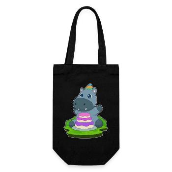 Gâteau d’anniversaire hippopotame - Sac à bouteille - noir - Devant