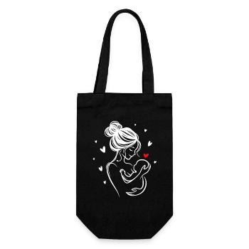 You are my little great love – mother and child - Gift Bag for Bottles - black - Front