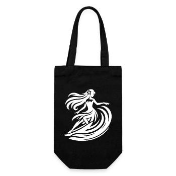 Tropical Surfer Girl Hawaii Beach Waves - Gift Bag for Bottles - black - Front