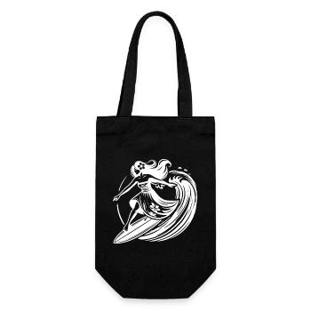 Fille de surf hawaïenne sur les vagues tropicales - Sac à bouteille - noir - Devant