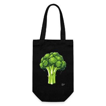 The big, bad broccoli - Gift Bag for Bottles - black - Front