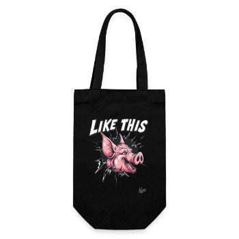 Percée : Comme ce cochon drôle - Sac à bouteille - noir - Devant