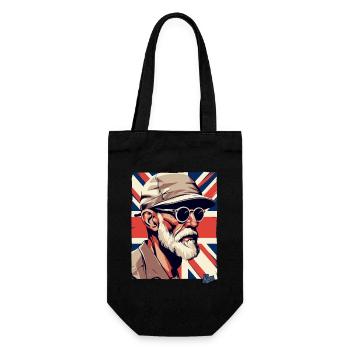 Vieil homme britannique et drapeau britannique - Sac à bouteille - noir - Devant