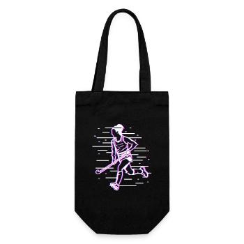 Dessin de fille de hockey - Sac à bouteille - noir - Devant
