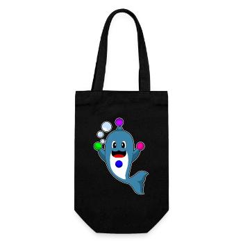 Delfin Jongleur Jonglieren - Geschenkbeutel für Flaschen - Schwarz - Vorne