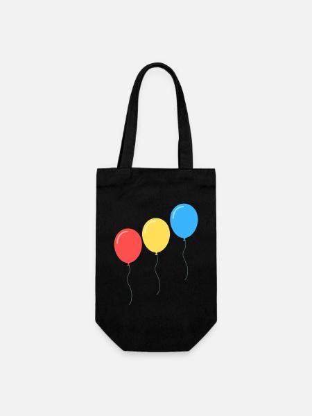 Three Bright Balloons Pop Art - Gift Bag for Bottles - black