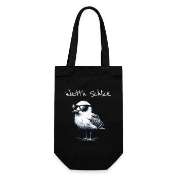 Watt’n Schlick Drôle de randonnée dans la vasière dicton de mouette - Sac à bouteille - noir - Devant