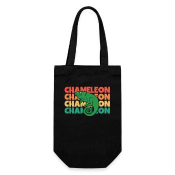 Chameleon Rétro Texte Panthère Voilée - Sac à bouteille - noir - Devant