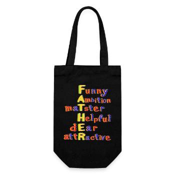 Father-Vibrant Colourful Motivational Word Art - Gift Bag for Bottles - black - Front