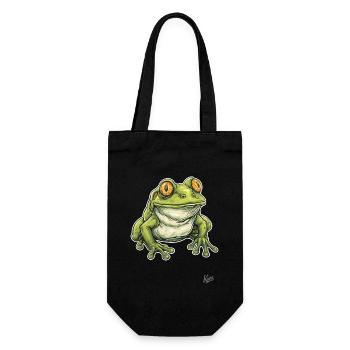 Cute Fat Chubby Frog - Gift Bag for Bottles - black - Front