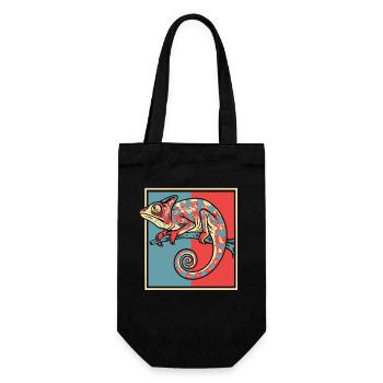 Portrait caméléon panthère voilée Chamaeleonidae - Sac à bouteille - noir - Devant