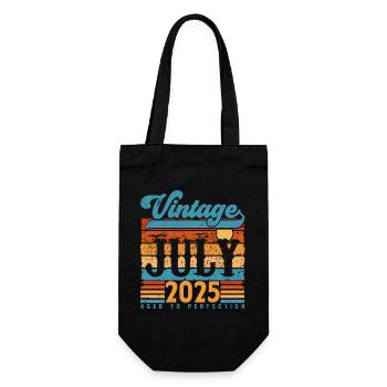 Juli 2025, Juli 2025 Geburtstagsgeschenk. - Geschenkbeutel für Flaschen - Schwarz - Vorne