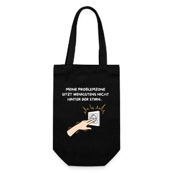 AT LEAST MY PROBLEM AREA IS NOT SOMEWHERE ELSE. - Gift Bag for Bottles - black - Front