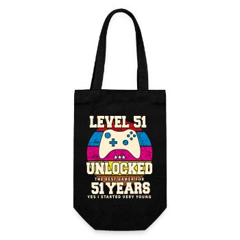 Original 1973 51 Jahre Level 51 freischalten - Geschenkbeutel für Flaschen - Schwarz - Vorne