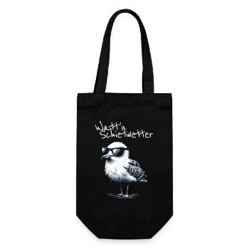 Watt’n Schietwetter Coole Möwe Nordsee Spruch - Sac à bouteille - noir - Devant