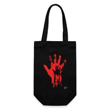 Artistic Hands: Father & Child - Gift Bag for Bottles - black - Front