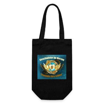 Brothers in the heart with wings and heart lock - Gift Bag for Bottles - black - Front