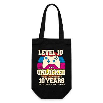 Original 2014 10 Jahre Level 10 Freischaltung - Geschenkbeutel für Flaschen - Schwarz - Vorne