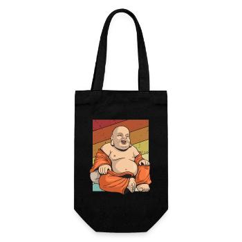 Symbole bouddhiste rétro Statue prêtre bouddhisme - Sac à bouteille - noir - Devant