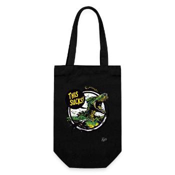 Un dragon en colère et agacé dit : C’est de la merde - Sac à bouteille - noir - Devant