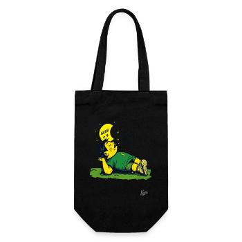 Tired soccer player with stars and moon - Gift Bag for Bottles - black - Front