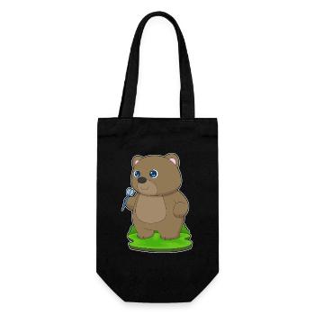Bär Dart Dartpfeil - Geschenkbeutel für Flaschen - Schwarz - Vorne