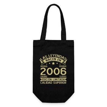 Birthday Gift Born in 2006 Vintage - Gift Bag for Bottles - black - Front