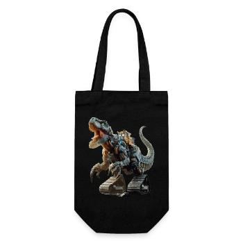Excavator T-Rex Dinosaur - Gift Bag for Bottles - black - Front