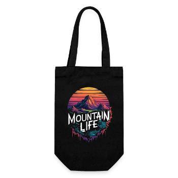 Mountain Life Retro Sunset Design - Gift Bag for Bottles - black - Front