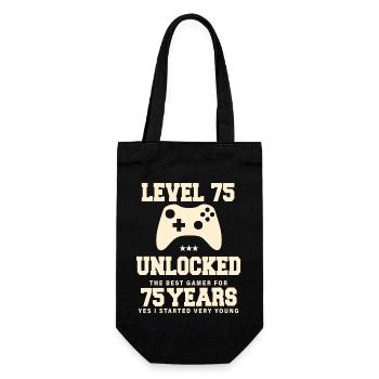 Level 75 Vintage Anniversaire Vintage Rétro - Sac à bouteille - noir - Devant