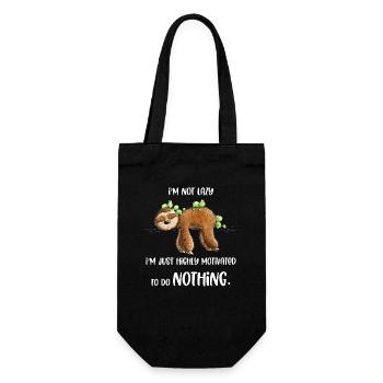 Sloth Saying Lazy Lazy Doing Nothing Saying - Gift Bag for Bottles - black - Front