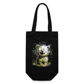 Cat laughs - Gift Bag for Bottles - black - Front