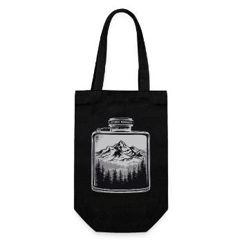 Nature Landscape Outdoor Mountain Landscape Hip Flask - Gift Bag for Bottles - black - Front