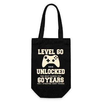 Level 60 Vintage Retro Vintage Anniversary - Gift Bag for Bottles - black - Front