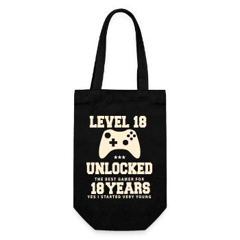 Level 18 Vintage Retro Vintage Birthday - Gift Bag for Bottles - black - Front