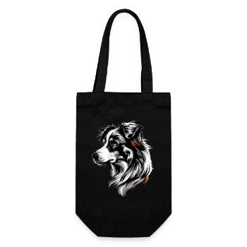 Australian Shepherd Dog Lover Cute Aussie - Gift Bag for Bottles - black - Front