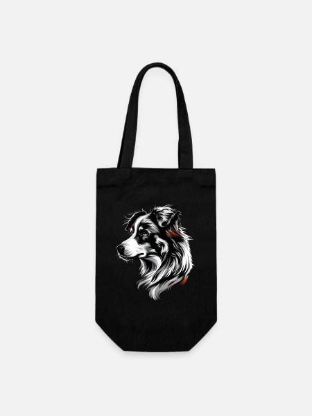 Australian Shepherd Hunde Liebhaber Süßer Aussie - Geschenkbeutel für Flaschen - Schwarz