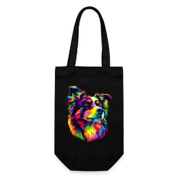 Australian Shepherd Bright Colors Pop Art Aussie - Gift Bag for Bottles - black - Front