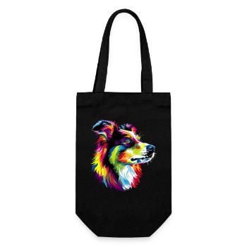 Australian Shepherd Bright Colors Pop Art Aussie - Gift Bag for Bottles - black - Front